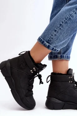 Damskie Ocieplane Botki Na Platformie Lee Cooper LCJ-23-44-1979L Czarne