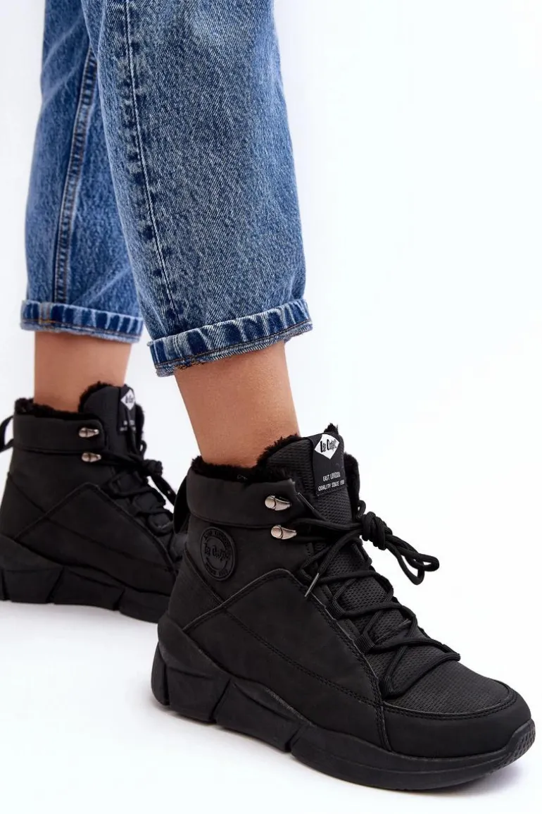 Damskie Ocieplane Botki Na Platformie Lee Cooper LCJ-23-44-1979L Czarne