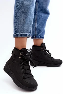 Damskie Ocieplane Botki Na Platformie Lee Cooper LCJ-23-44-1979L Czarne