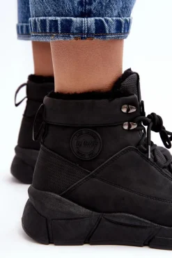Damskie Ocieplane Botki Na Platformie Lee Cooper LCJ-23-44-1979L Czarne