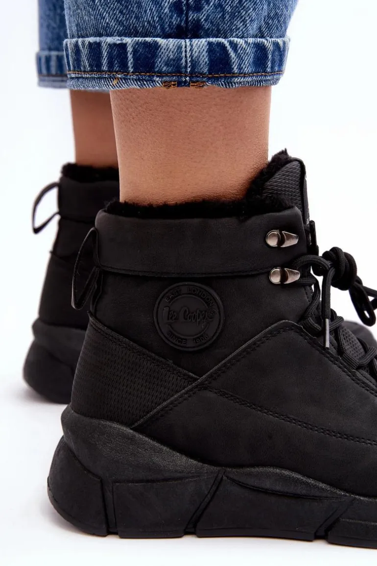 Damskie Ocieplane Botki Na Platformie Lee Cooper LCJ-23-44-1979L Czarne