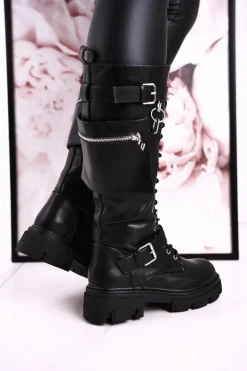 Damskie Ocieplane Kozaki Z Odpinaną Nerką Czarne Brooklyn