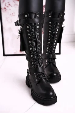 Damskie Ocieplane Kozaki Z Odpinaną Nerką Czarne Brooklyn