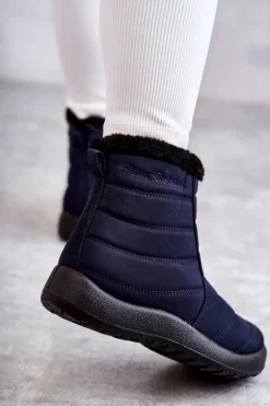 Damskie Ocieplane Śniegowce Granatowe Mezyss