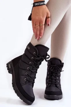 Damskie Ocieplane Śniegowce Progress PROGJ-21-14 Czarne