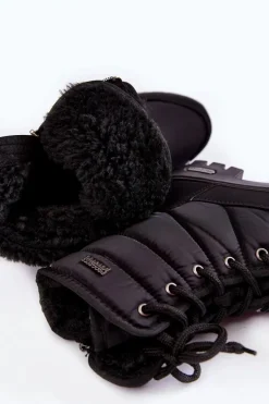 Damskie Ocieplane Śniegowce Progress PROGJ-21-14 Czarne