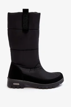 Damskie Ocieplane Śniegowce Progress PROGJ-22-136 Czarne