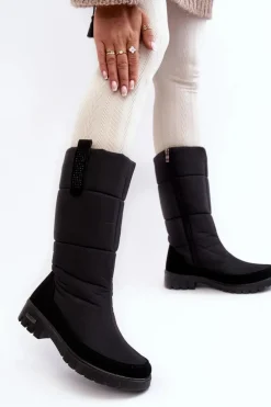 Damskie Ocieplane Śniegowce Progress PROGJ-22-136 Czarne