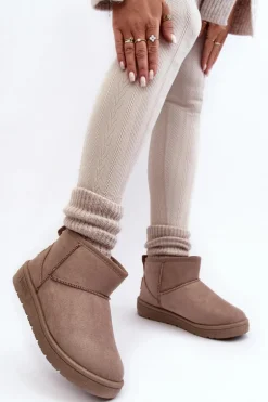 Damskie Ocieplane Śniegowce Ciemnobeżowe Big Star KK274294