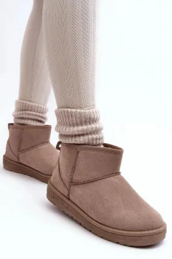 Damskie Ocieplane Śniegowce Ciemnobeżowe Big Star KK274294