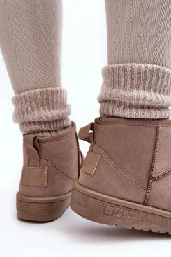 Damskie Ocieplane Śniegowce Ciemnobeżowe Big Star KK274294