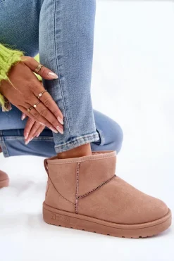 Damskie Ocieplane Śniegowce Big Star KK274293 Jasnoróżowe