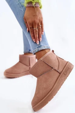 Damskie Ocieplane Śniegowce Big Star KK274293 Jasnoróżowe