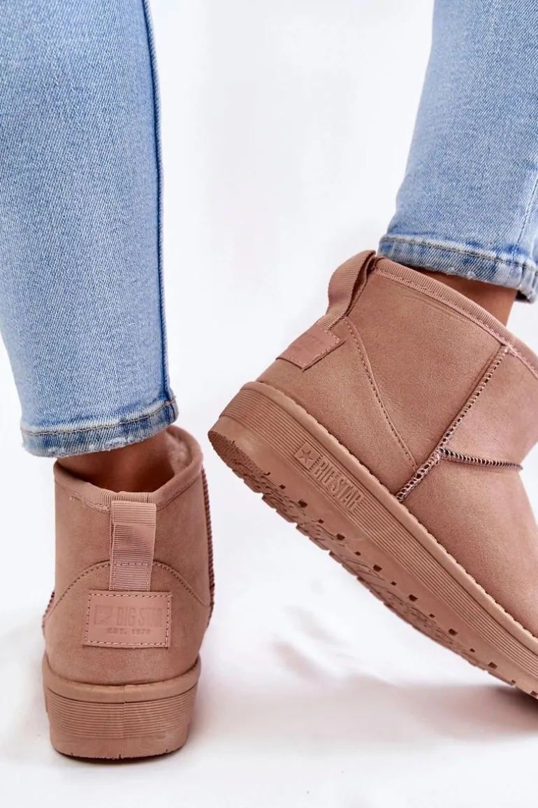 Damskie Ocieplane Śniegowce Big Star KK274293 Jasnoróżowe