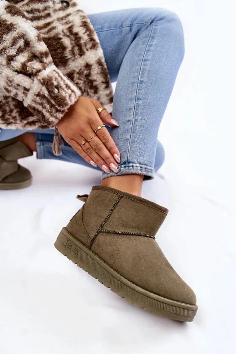 Damskie Ocieplane Śniegowce Big Star KK274292 Khaki