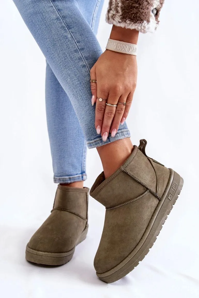 Damskie Ocieplane Śniegowce Big Star KK274292 Khaki