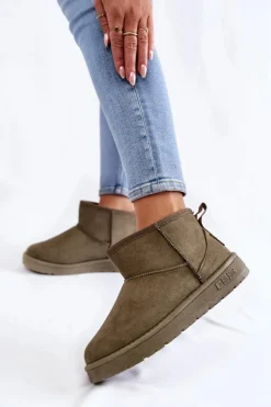 Damskie Ocieplane Śniegowce Big Star KK274292 Khaki