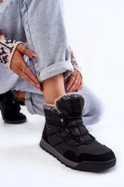 Damskie Ocieplane Śniegowce Cross Jeans KK2R4016C Czarne