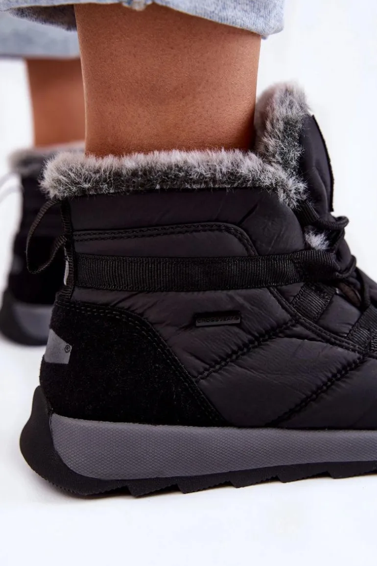 Damskie Ocieplane Śniegowce Cross Jeans KK2R4016C Czarne