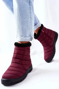 Damskie Ocieplane Śniegowce Burgund Mezyss