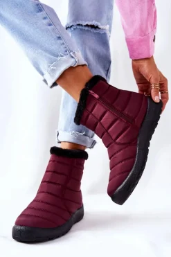 Damskie Ocieplane Śniegowce Burgund Mezyss