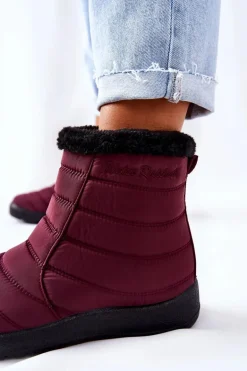 Damskie Ocieplane Śniegowce Burgund Mezyss