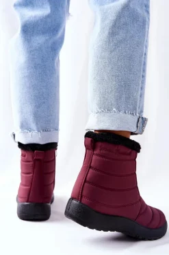 Damskie Ocieplane Śniegowce Burgund Mezyss