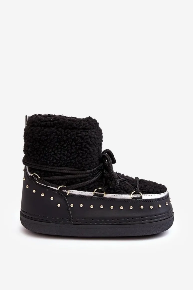 Damskie Ocieplane Śniegowce Czarne Rohes