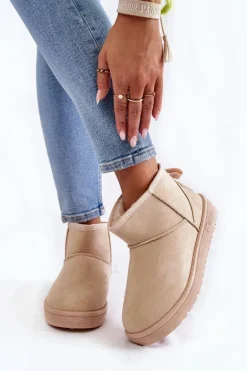 Damskie Ocieplane Śniegowce Big Star KK274290 Beżowe