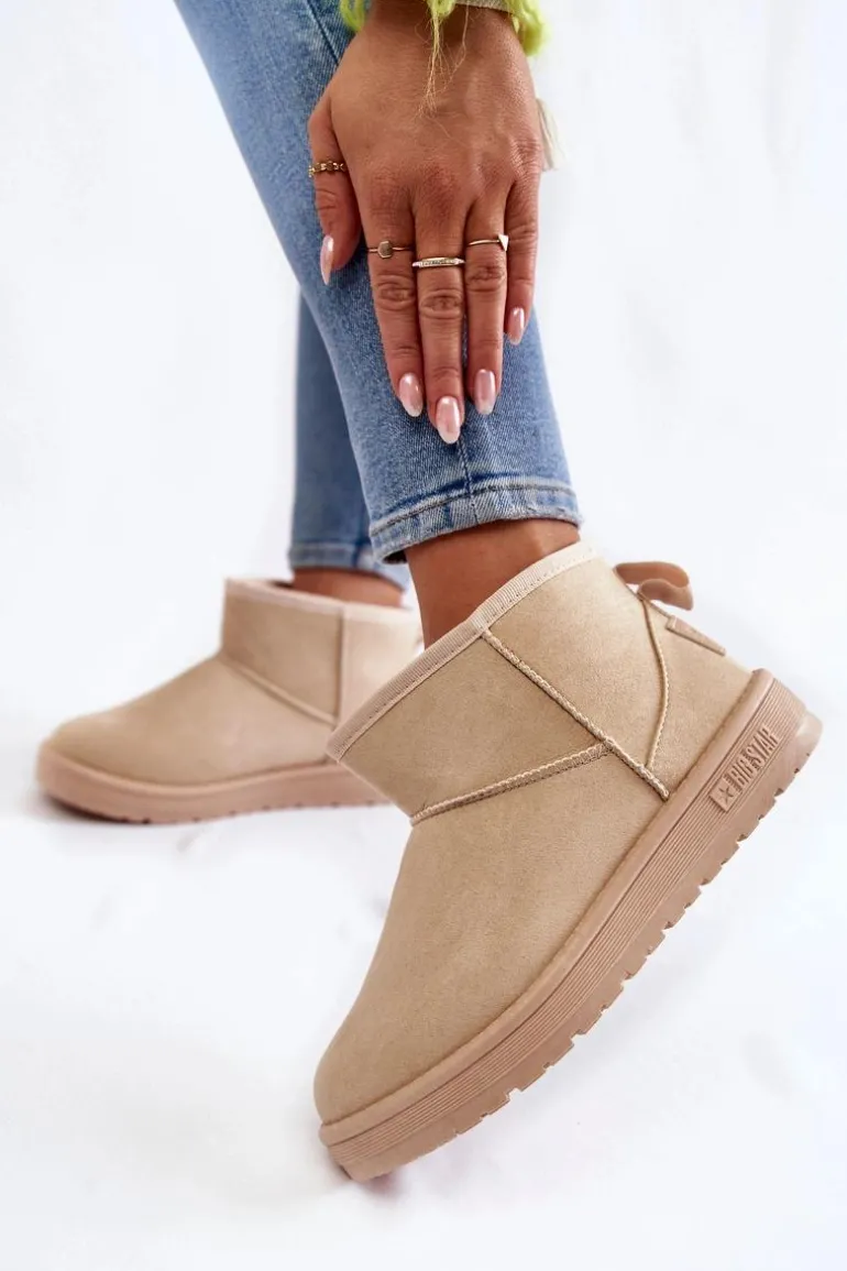 Damskie Ocieplane Śniegowce Big Star KK274290 Beżowe