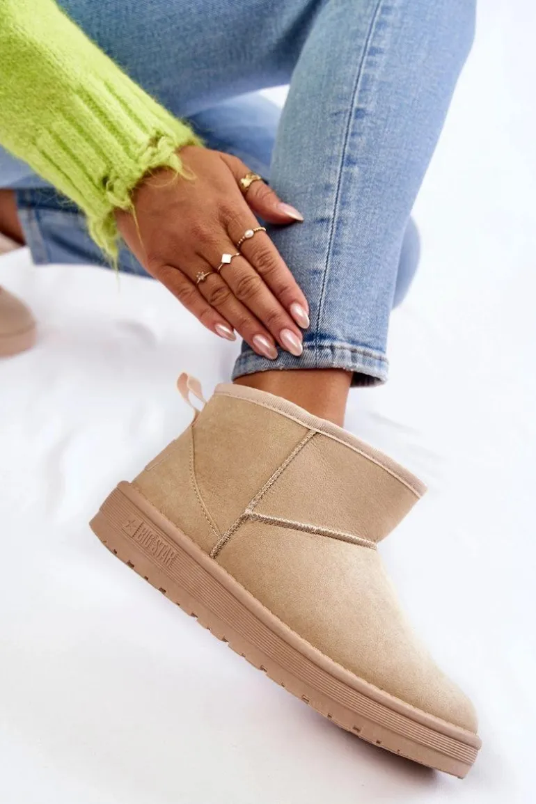 Damskie Ocieplane Śniegowce Big Star KK274290 Beżowe