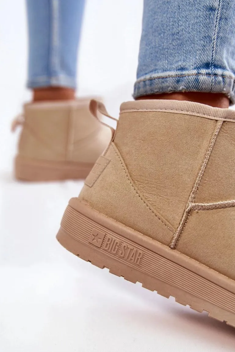 Damskie Ocieplane Śniegowce Big Star KK274290 Beżowe