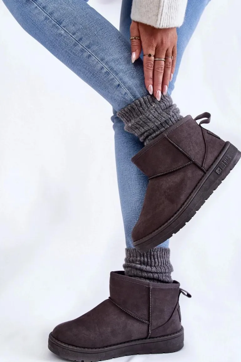 Damskie Ocieplane Śniegowce Big Star KK274291 Szare