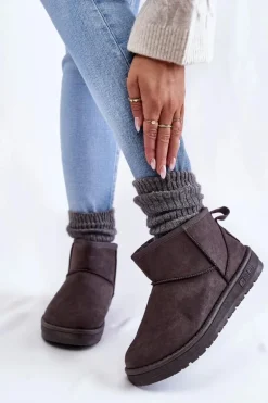 Damskie Ocieplane Śniegowce Big Star KK274291 Szare