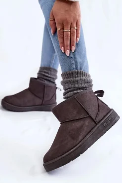 Damskie Ocieplane Śniegowce Big Star KK274291 Szare