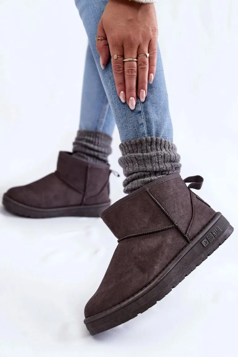 Damskie Ocieplane Śniegowce Big Star KK274291 Szare