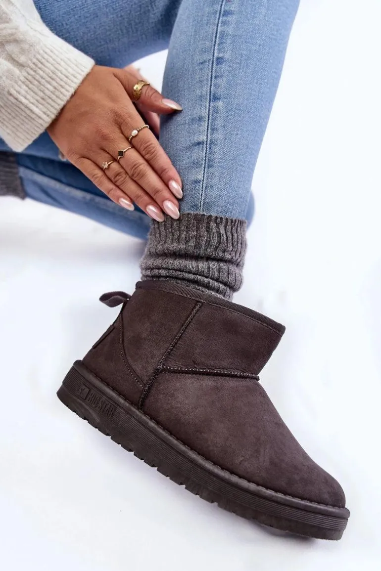 Damskie Ocieplane Śniegowce Big Star KK274291 Szare