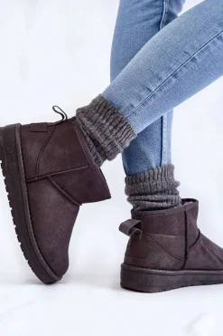 Damskie Ocieplane Śniegowce Big Star KK274291 Szare