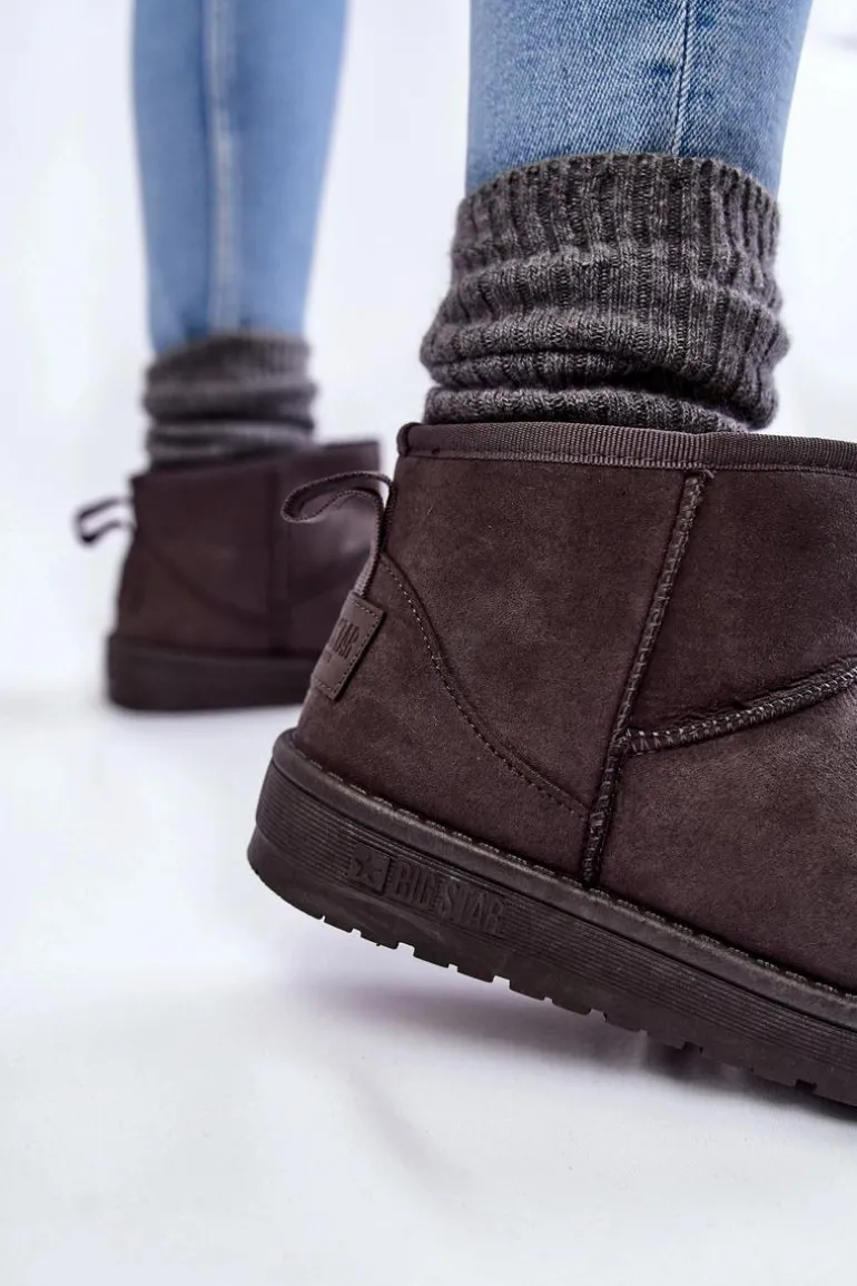 Damskie Ocieplane Śniegowce Big Star KK274291 Szare