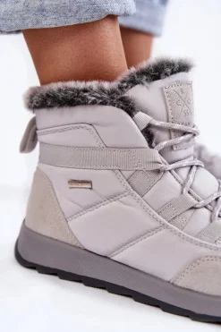 Damskie Ocieplane Śniegowce Cross Jeans KK2R4015C Szare