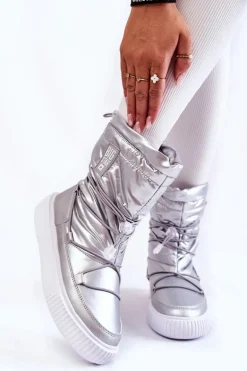 Damskie Ocieplane Śniegowce Big Star KK274195 Srebrne