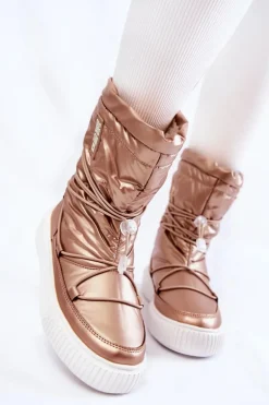 Damskie Ocieplane Śniegowce Big Star KK274194 Beżowe