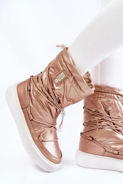 Damskie Ocieplane Śniegowce Big Star KK274194 Beżowe