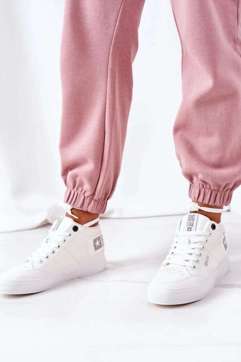 Damskie Ocieplane Sportowe Buty Big Star EE274352 Białe