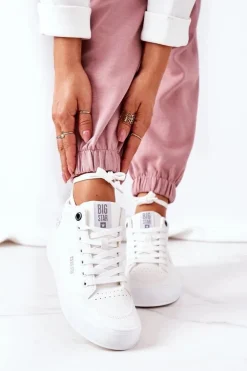 Damskie Ocieplane Sportowe Buty Big Star EE274352 Białe