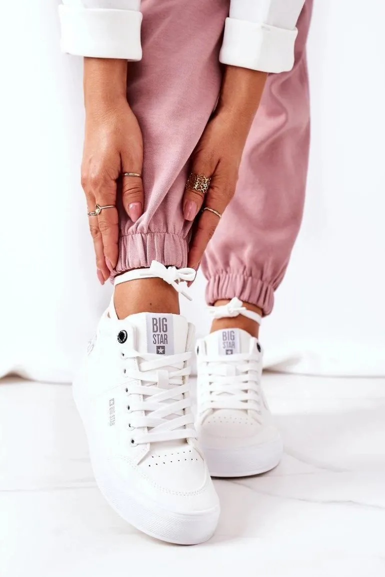 Damskie Ocieplane Sportowe Buty Big Star EE274352 Białe