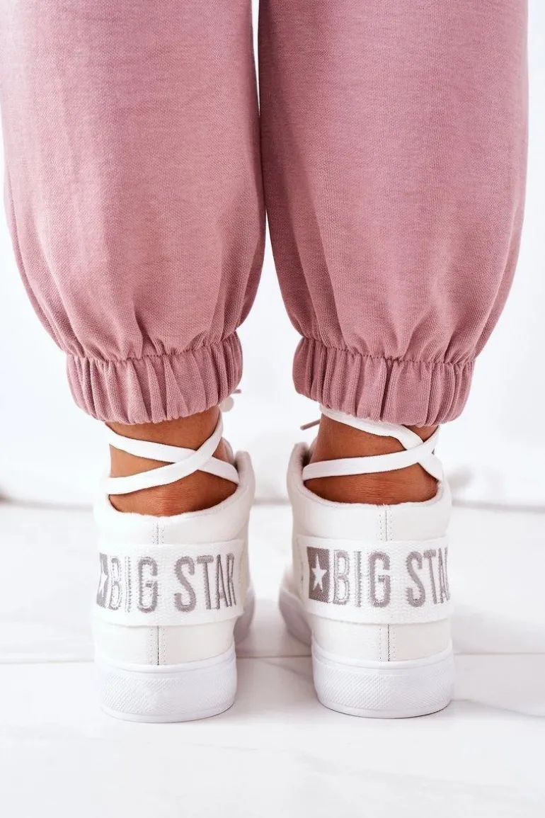 Damskie Ocieplane Sportowe Buty Big Star EE274352 Białe