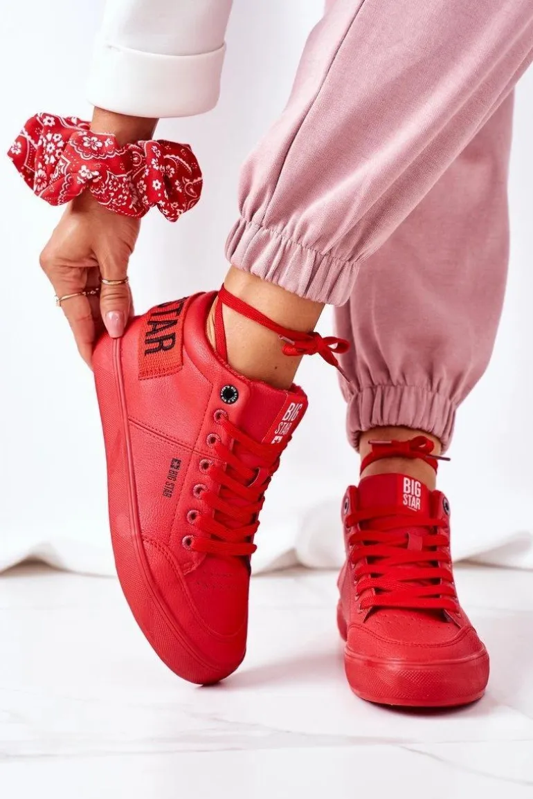 Damskie Ocieplane Sportowe Buty Big Star EE274354 Czerwone