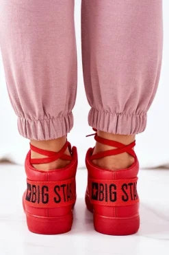 Damskie Ocieplane Sportowe Buty Big Star EE274354 Czerwone