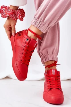 Damskie Ocieplane Sportowe Buty Big Star EE274354 Czerwone